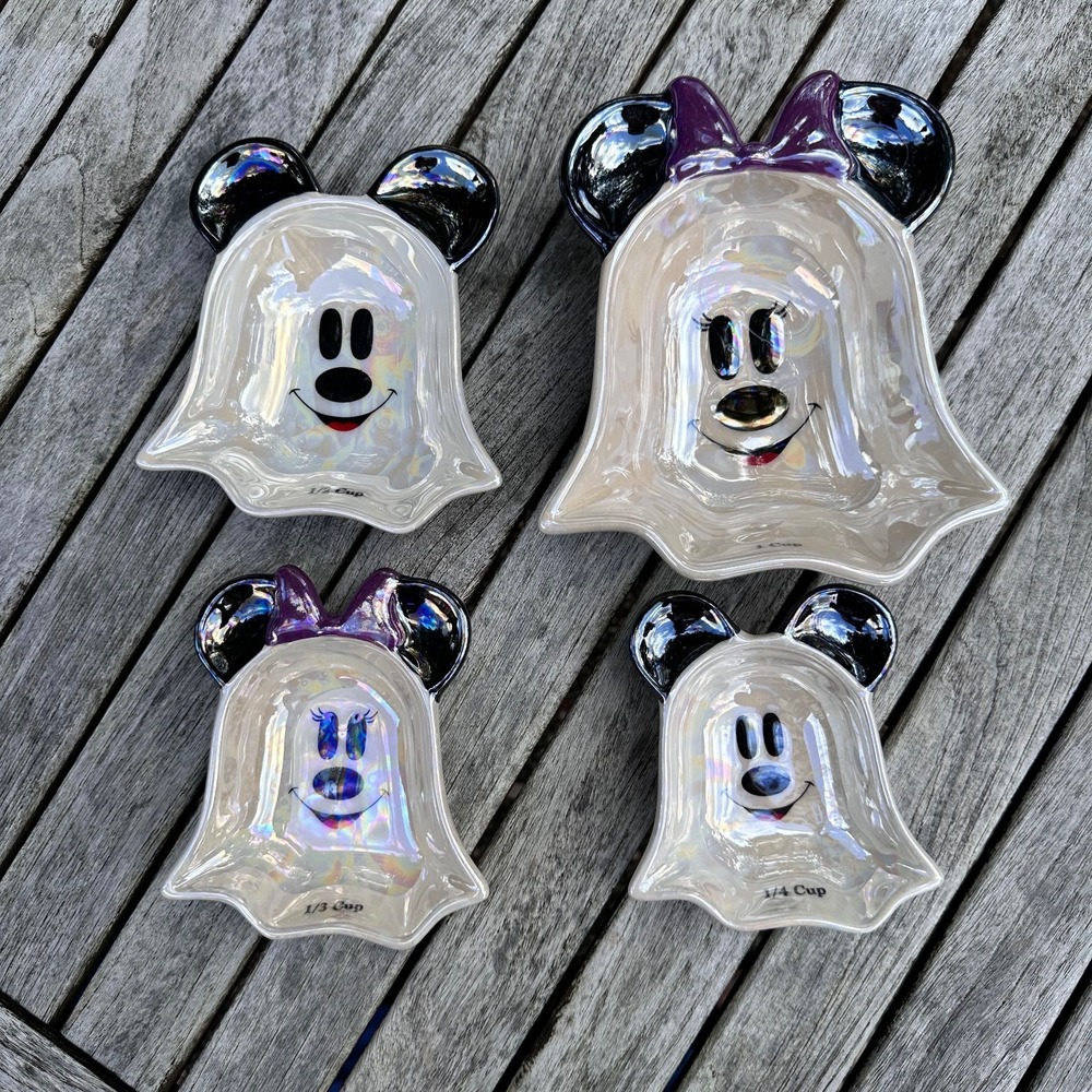 Disney Halloween Mickey & Minnie Mouse Ghost Measuring Cups Zirke Set of 4 New
